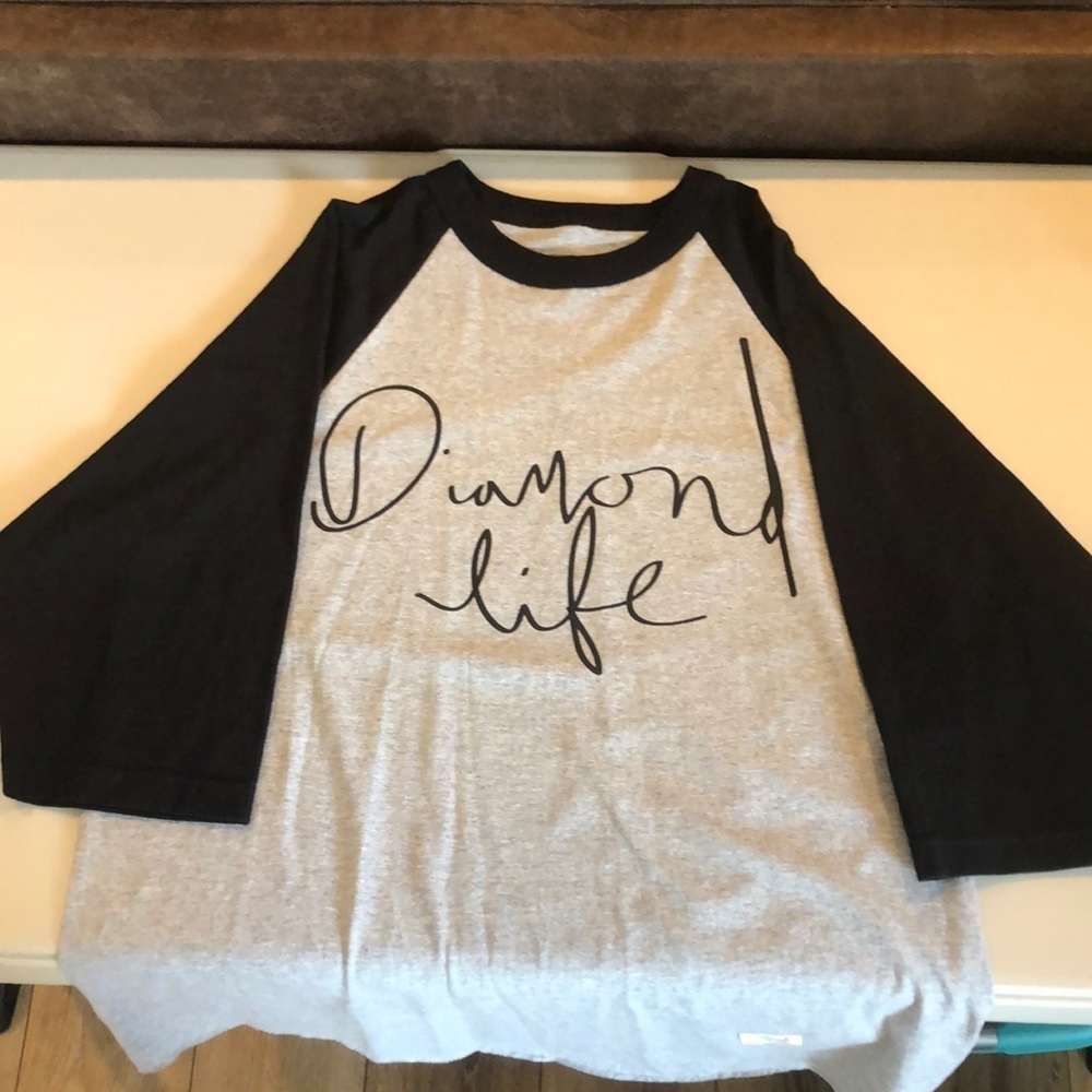 Diamond Supply Co. Black & Gray Raglan 'Diamond Life' Long Sleeve Tee
